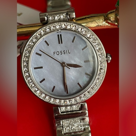 FOSSIL Watch,Fossil Silver Watch with Crystal Accents,Women’s Watch. - Picture 11 of 16